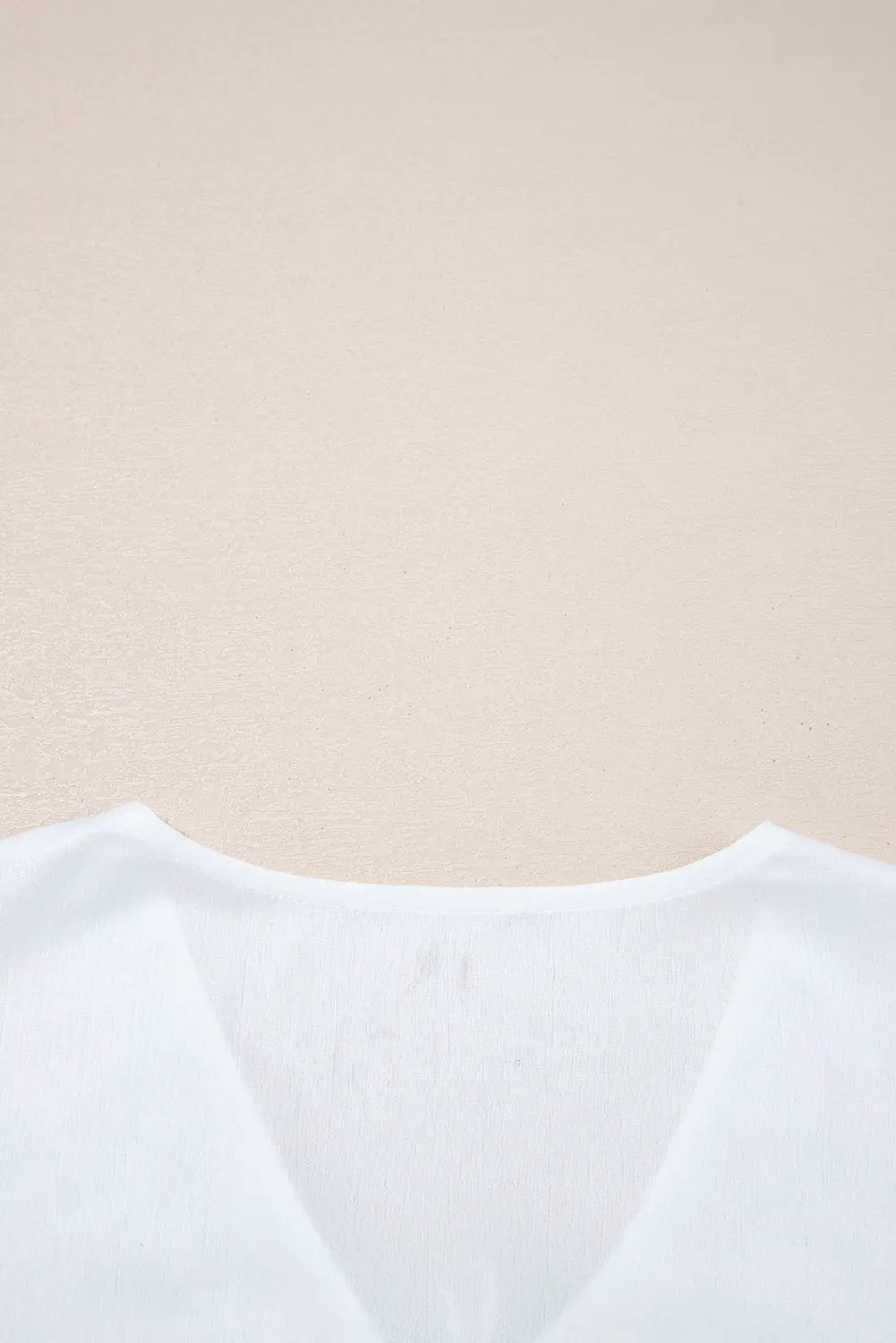 Grateful Threads Boutique White Flower Lace-up V Neck Babydoll Blouse - Blouses White Flower Lace-up V Neck Babydoll Blouse