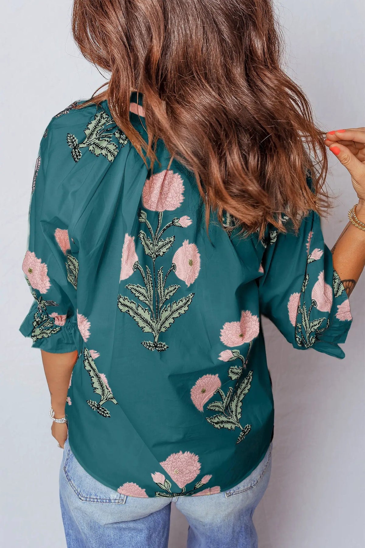 The Thea Blouse - Green — view 2