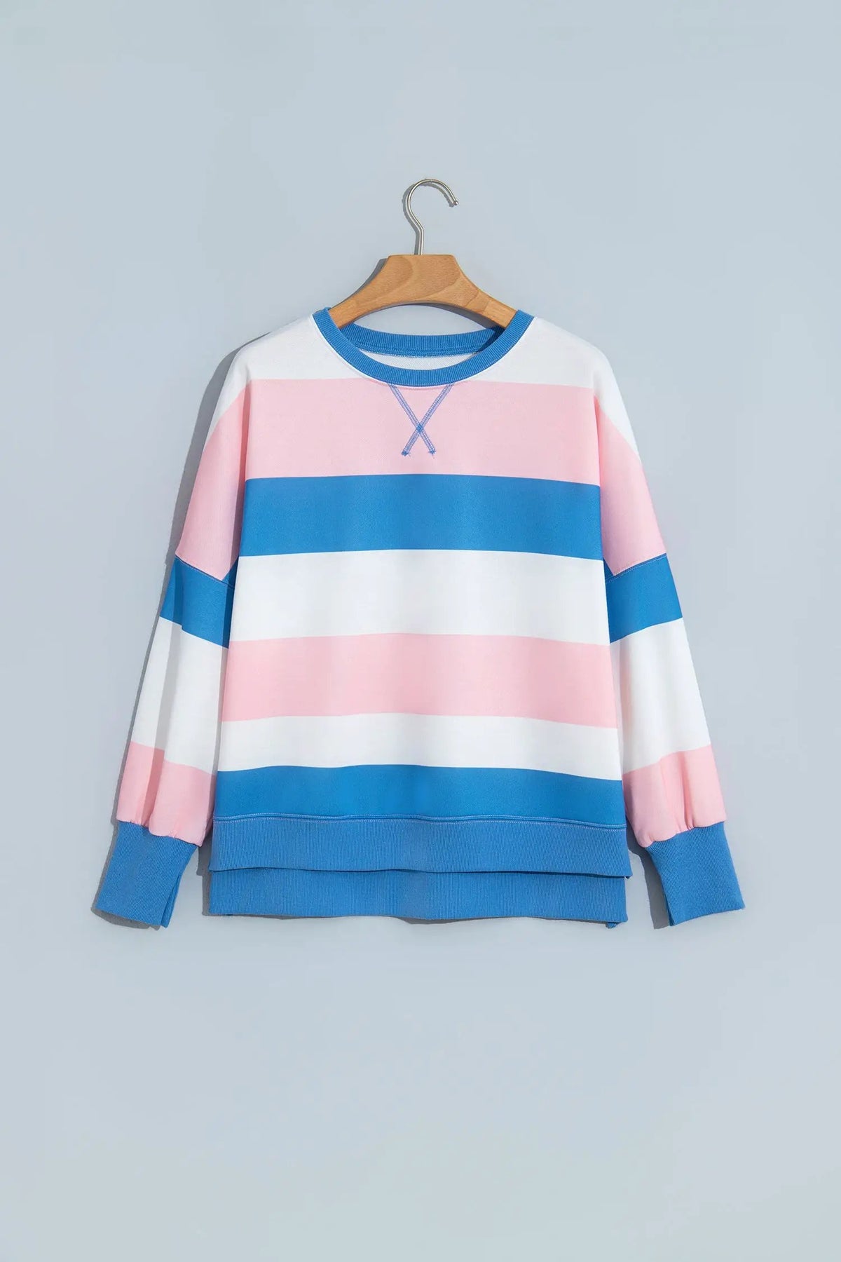 The Linden Long Sleeve Top - Pink Stripe — view 5