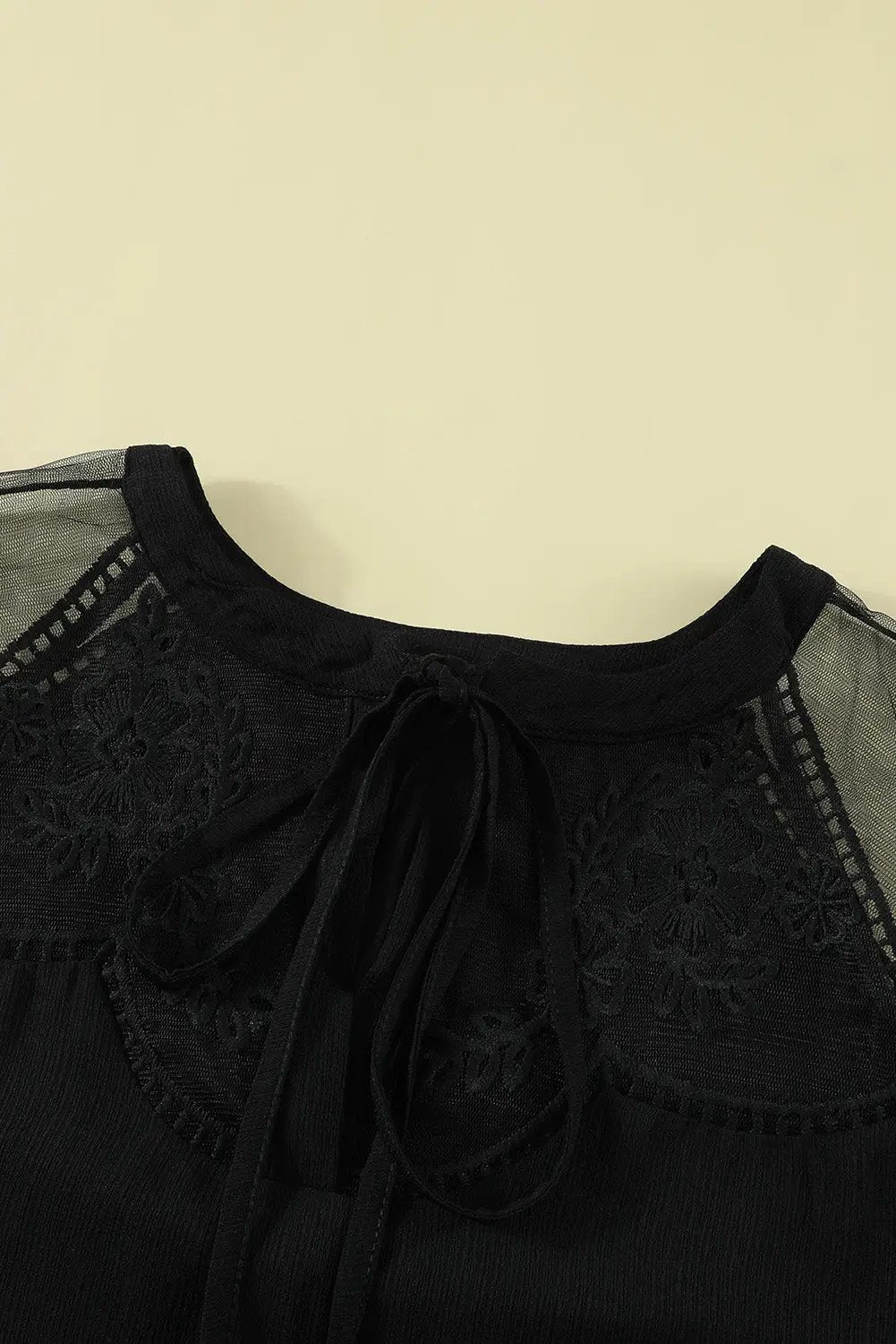 Grateful Threads Boutique The Noir Romance Lace Sleeve Blouse - Blouses Black Formal Invitation Lace Blouse