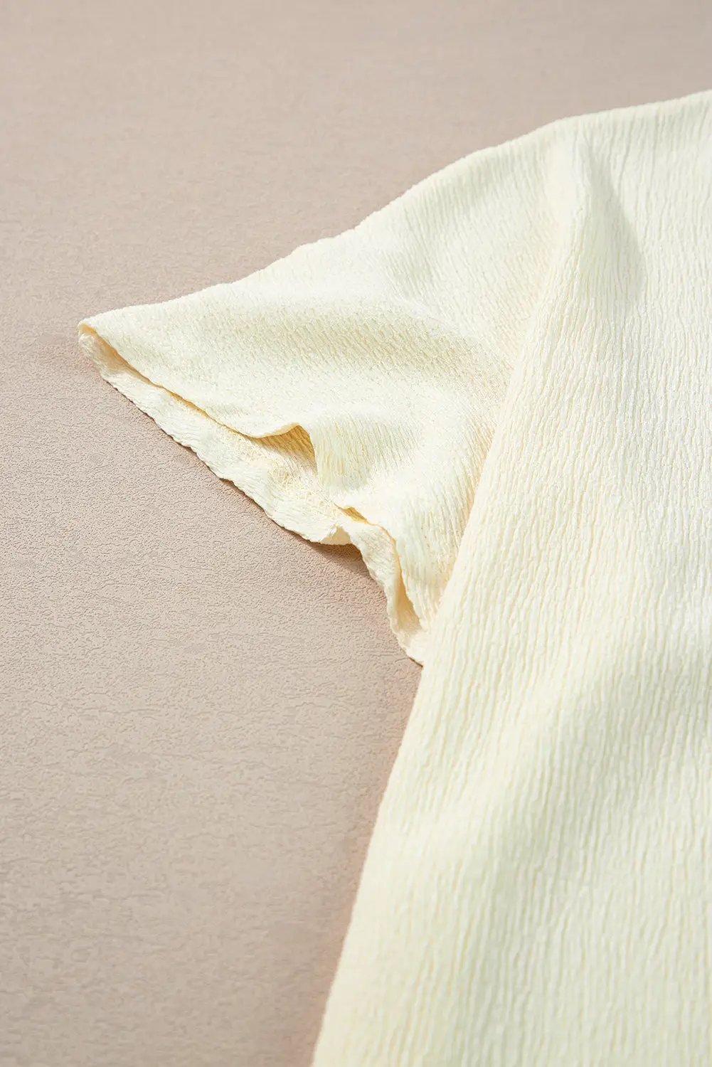 Grateful Threads Boutique Apricot Crinkled V Neck Wide Sleeve T-Shirt - T-Shirts