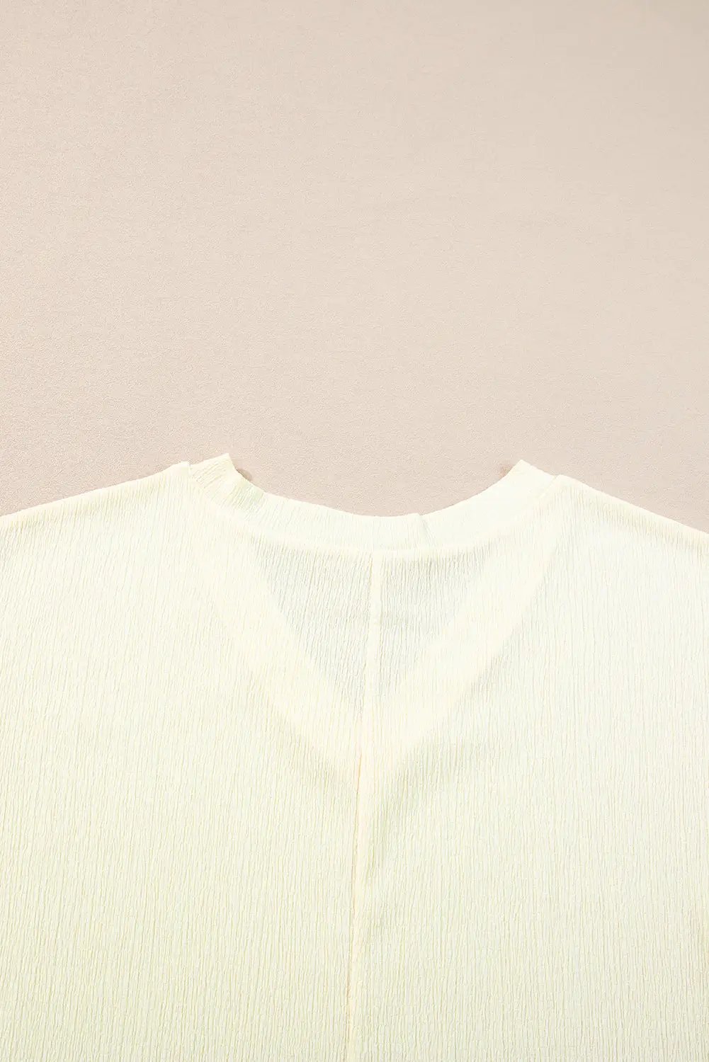 Grateful Threads Boutique Apricot Crinkled V Neck Wide Sleeve T-Shirt - T-Shirts