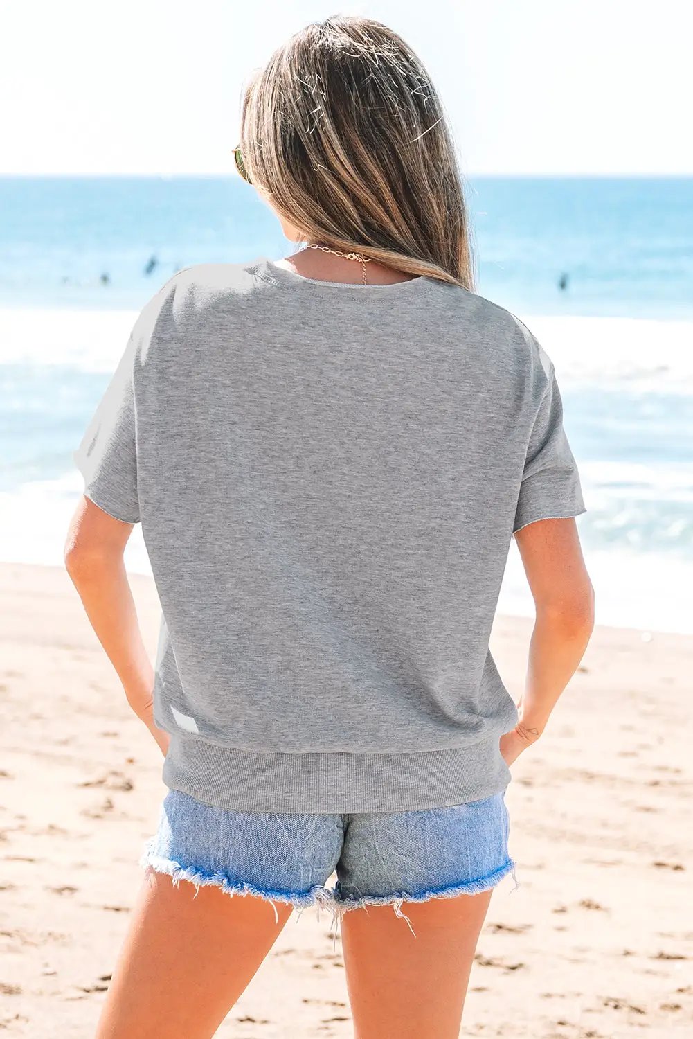 Grateful Threads Boutique USA Notched Neck Loose Tee - T-Shirts USA loose tee