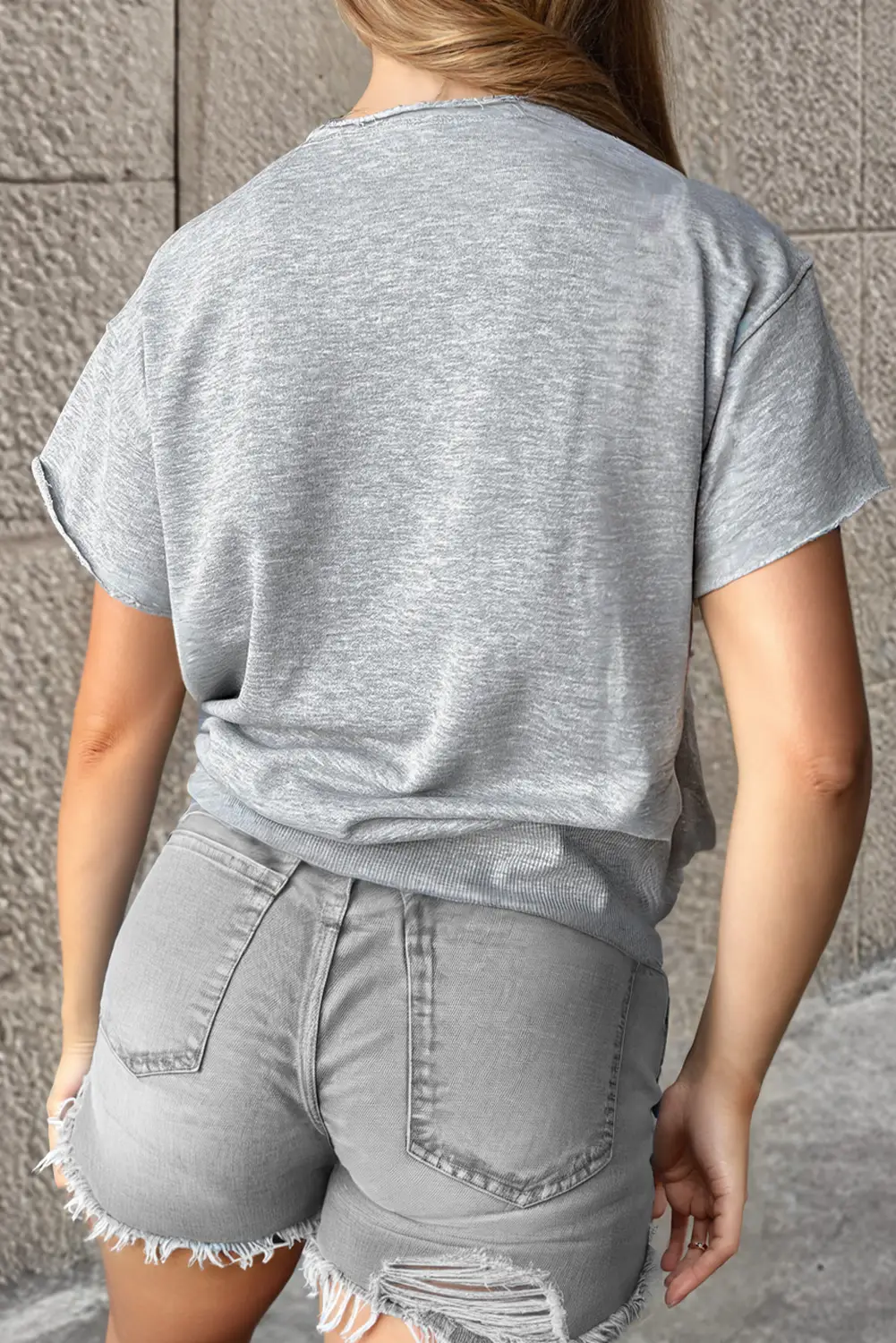 Grateful Threads Boutique USA Notched Neck Loose Tee - T-Shirts USA loose tee