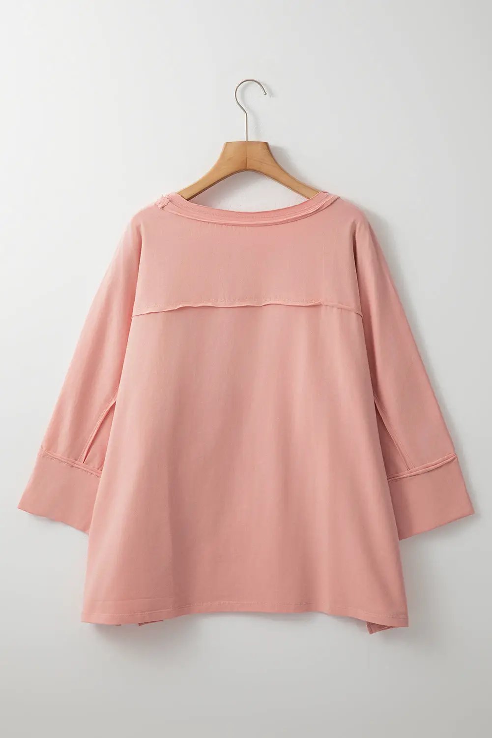 Grateful Threads Boutique Rose Tan Floral Starbust Exposed Seam Mineral Wash Top - Blouses Rose Tan Floral Starbust Exposed Seam Mineral Wash Top