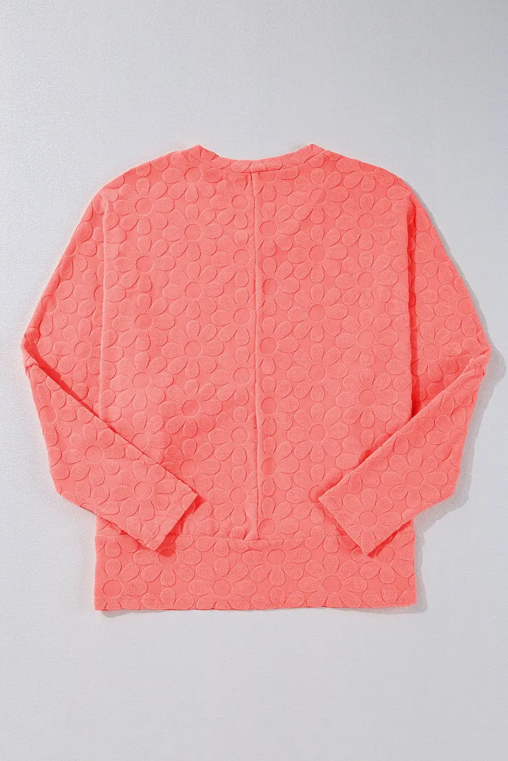 Grateful Threads Boutique Apricot Oversized Floral Jacquard V-Neck Top - Shirts
