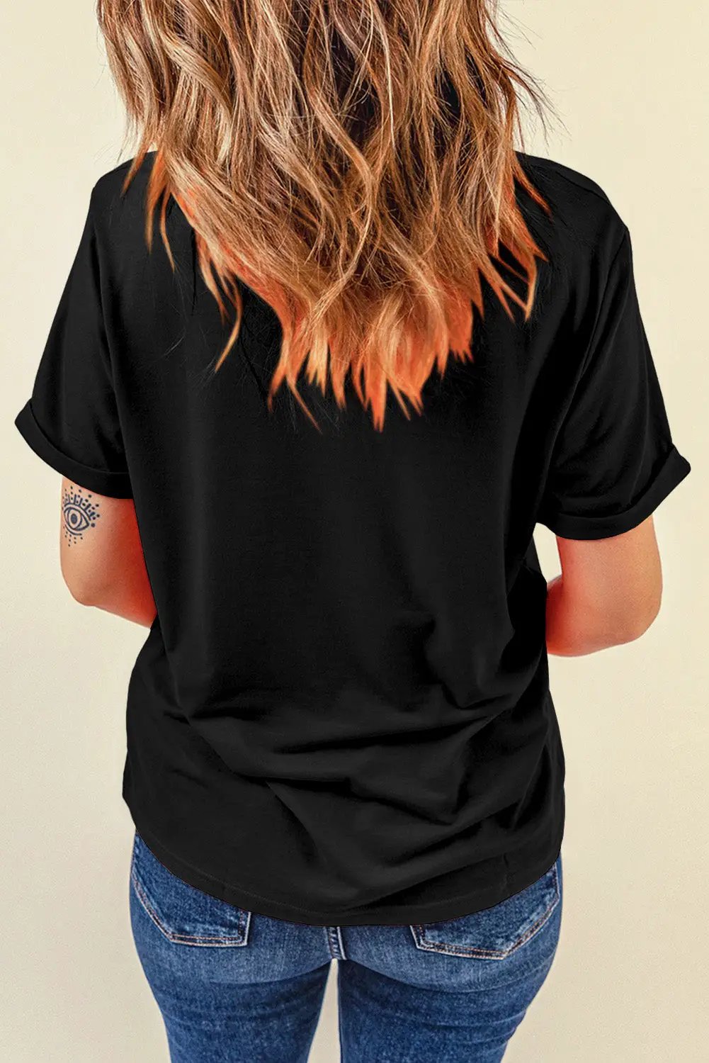 Grateful Threads Boutique Black Just Here For A Good Time Graphic Round Neck T Shirt - T-Shirts Black Just Here For A Good Time Graphic Round Neck T Shirt
