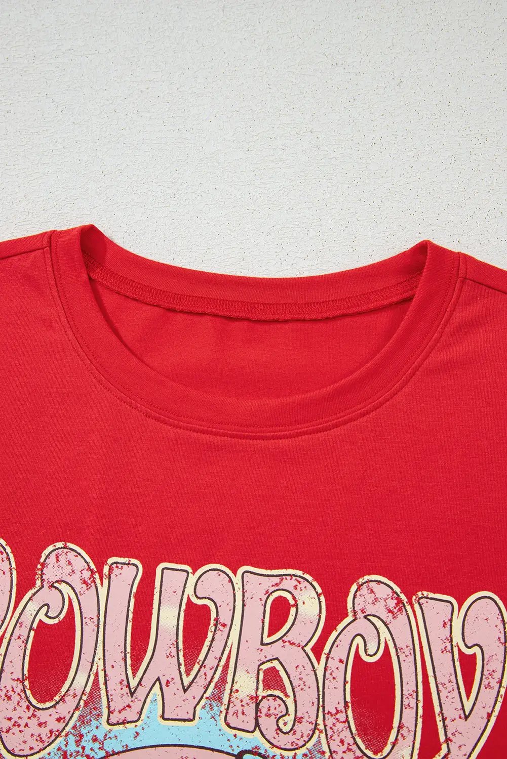 Grateful Threads Boutique "Take Me Away" Western Loose Tee - T-Shirts cowboy take me away red tee