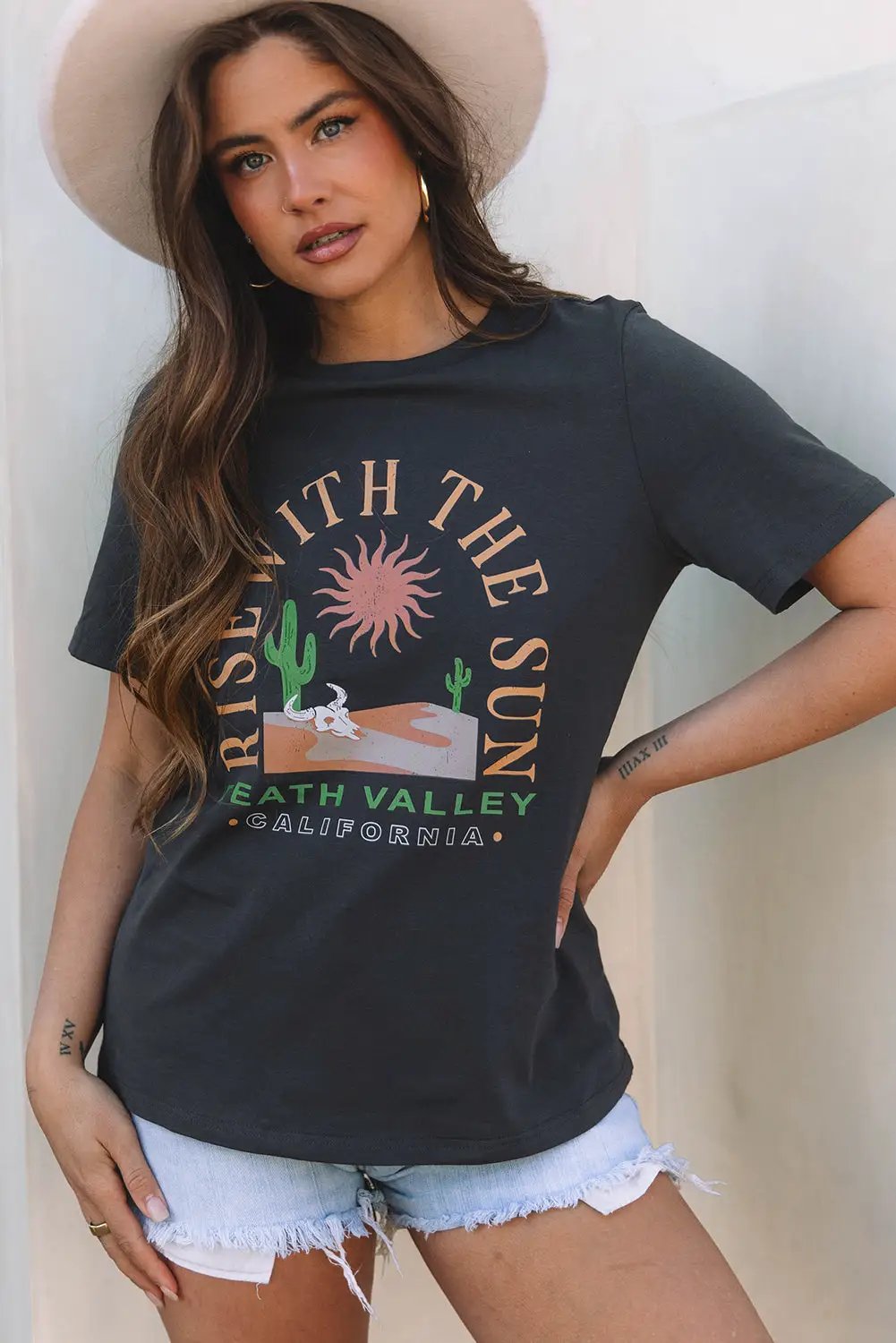 Grateful Threads Boutique Rise With The Sun Western Tee - T-Shirts Rise with the sun graphic tee
