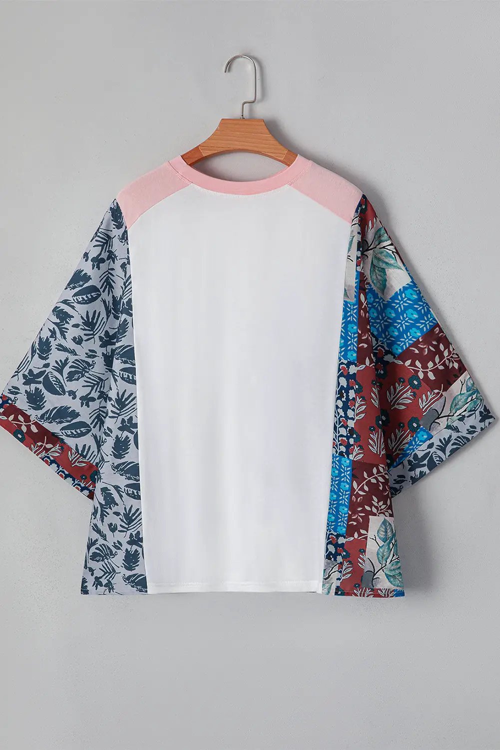 Grateful Threads Boutique Multicolor Asymmetric Printed Patchwork Sleeve Peace Desert Graphic Top - T-Shirts Multicolour Asymmetric Printed Patchwork Sleeve Peace Desert Graphic Top