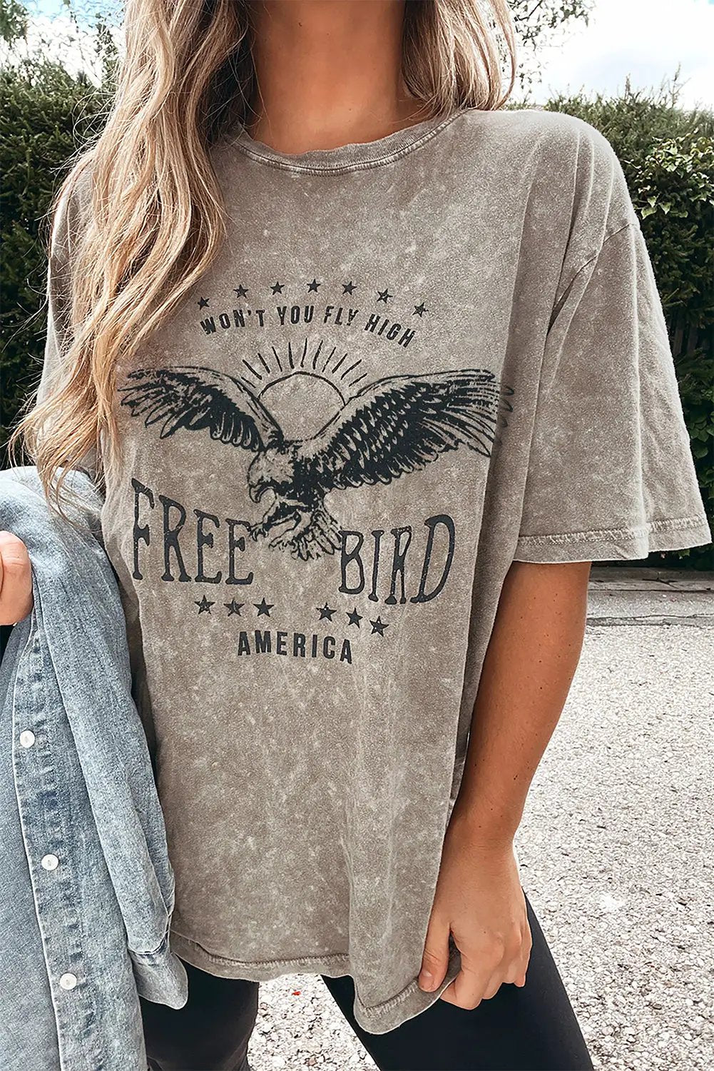 Grateful Threads Boutique America Free Bird Vintage Graphic Tee - T-Shirts America Free Bird Graphic Tee