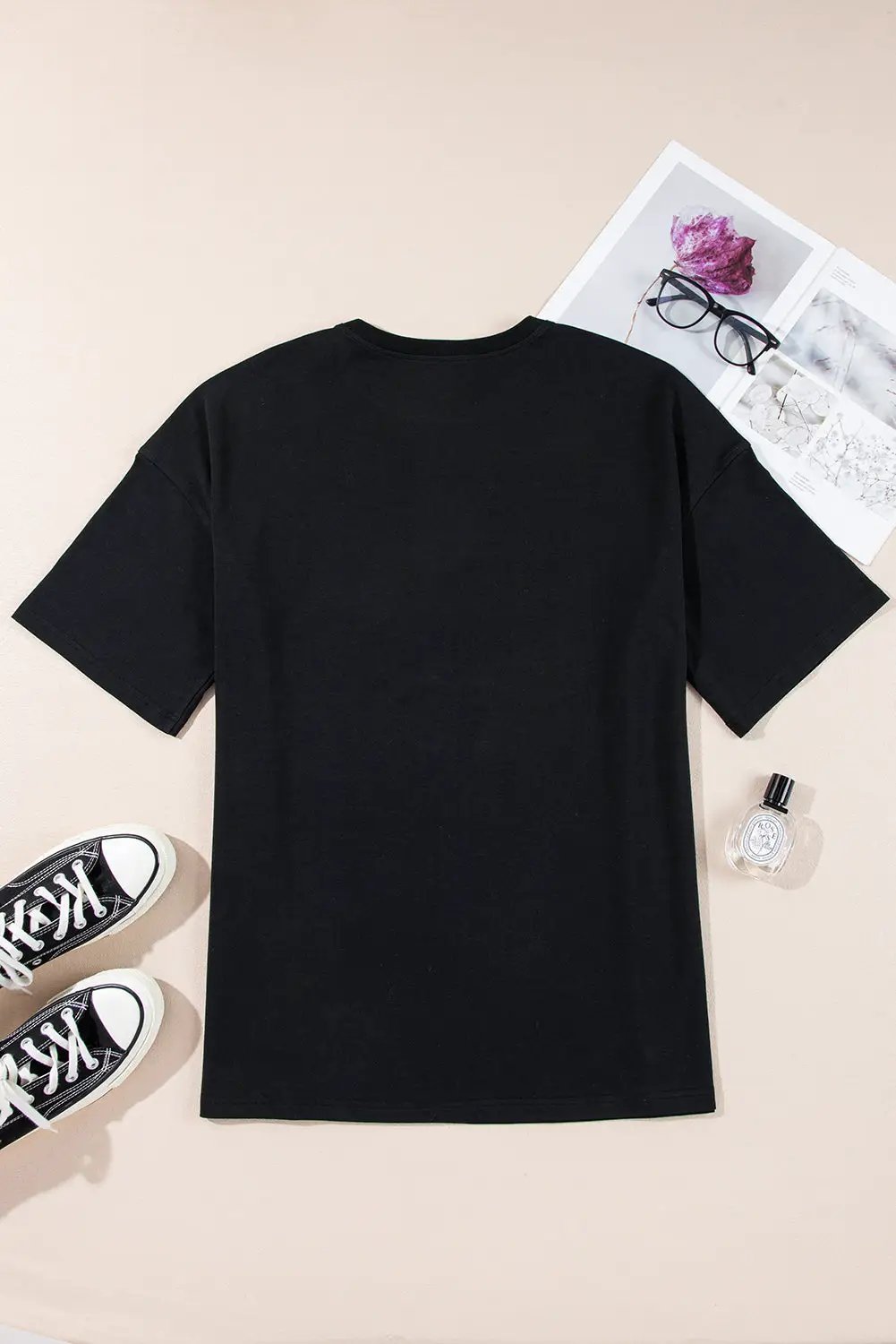 Grateful Threads Boutique Black Paisley Print Crew Neck Loose Fit Tunic Tee - Tunics Black Paisley Print Crew Neck Loose Fit Tunic Tee