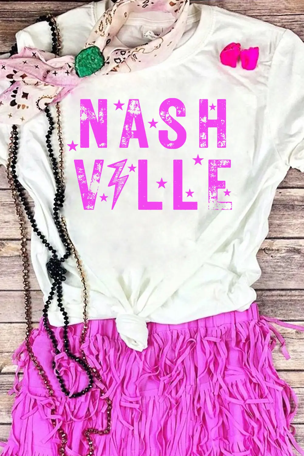 Grateful Threads Boutique White Nashville Graphic Crewneck Tee - T-Shirts White Nashville Star Graphic Crewneck T Shirt