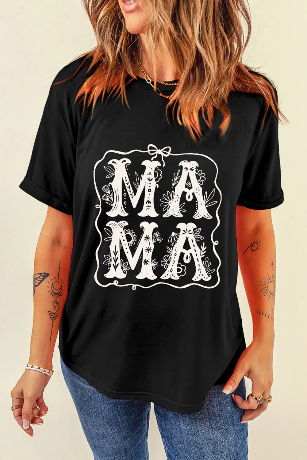 Grateful Threads Boutique Black MAMA Artistic Graphic Tee - T-Shirts Black MAMA Artistic Graphic Tee