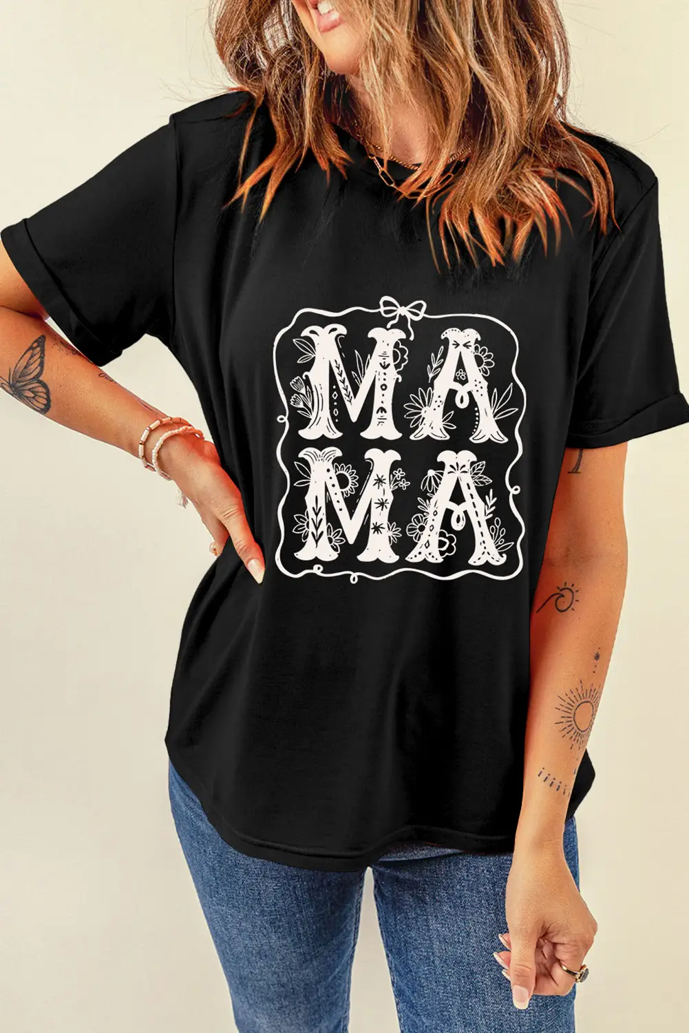Grateful Threads Boutique Black MAMA Artistic Graphic Tee - T-Shirts Black MAMA Artistic Graphic Tee