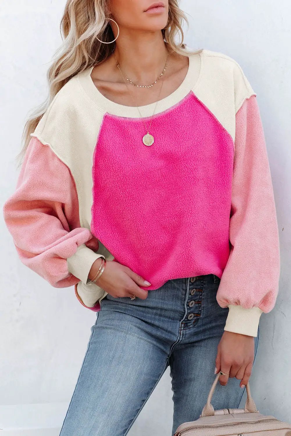 Grateful Threads Boutique Colorblock Fleece Sweatshirt - Sweatshirts