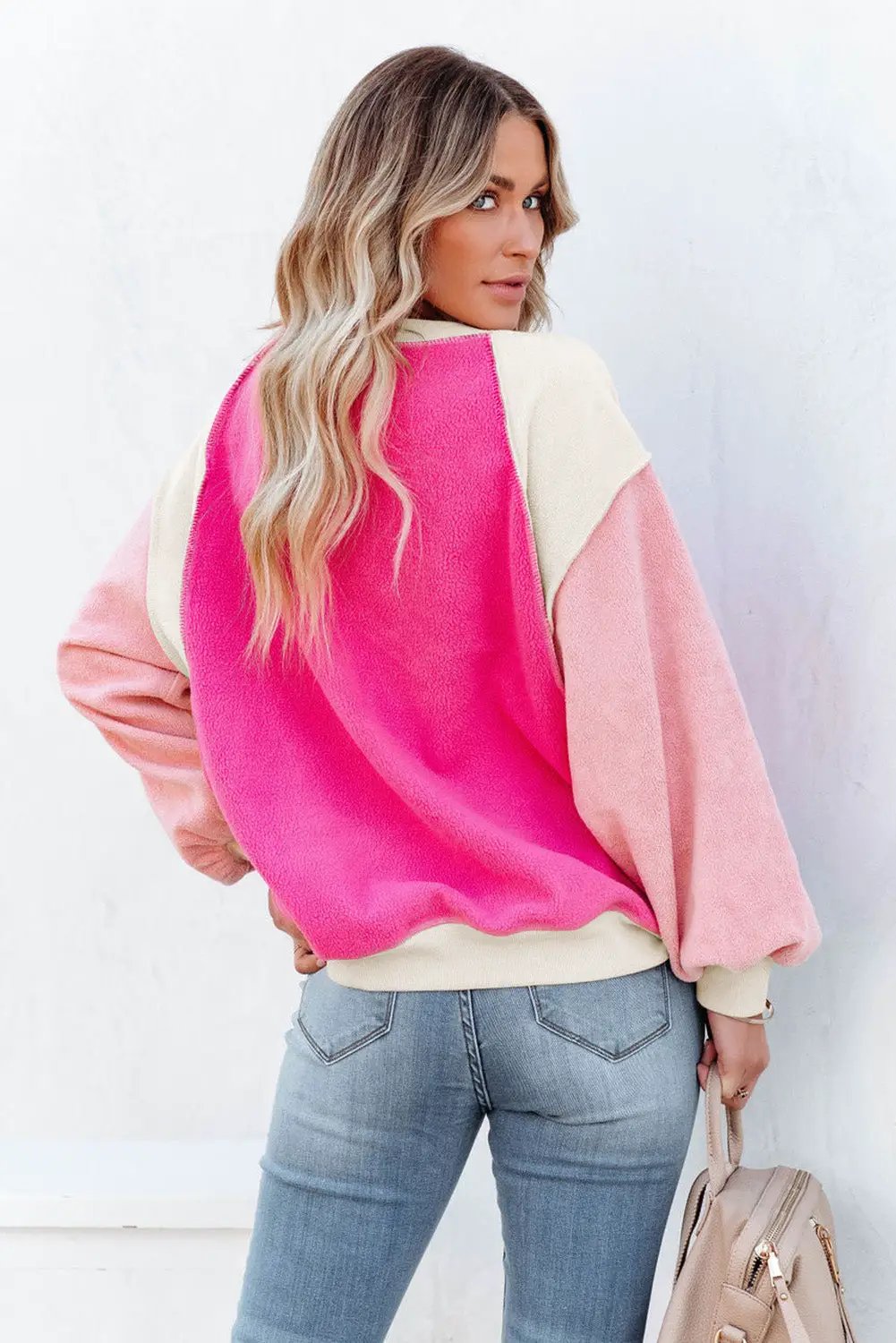 Grateful Threads Boutique Colorblock Fleece Sweatshirt - Sweatshirts
