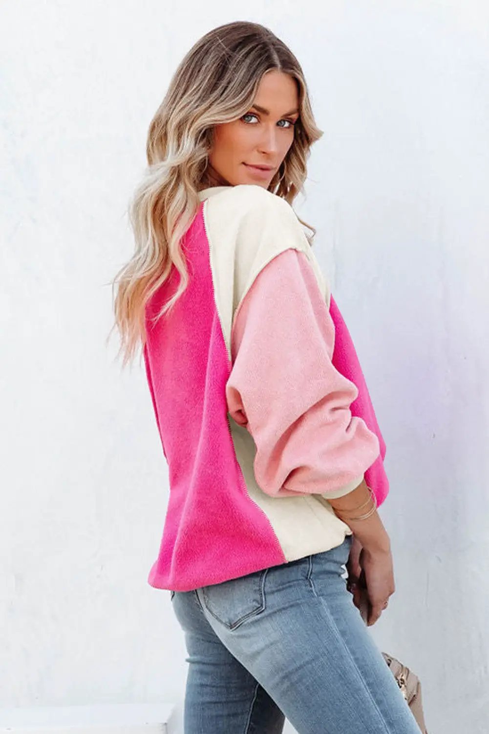 Grateful Threads Boutique Colorblock Fleece Sweatshirt - Sweatshirts