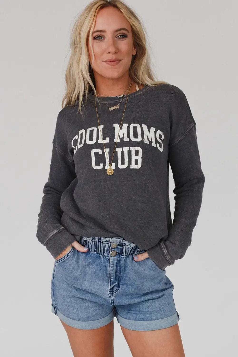 Grateful Threads Boutique Cool Moms Club Sweatshirt - Sweatshirts Top