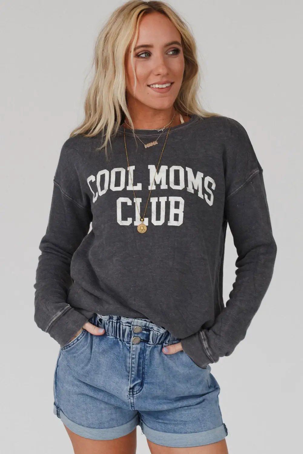 Grateful Threads Boutique Cool Moms Club Sweatshirt - Sweatshirts Top