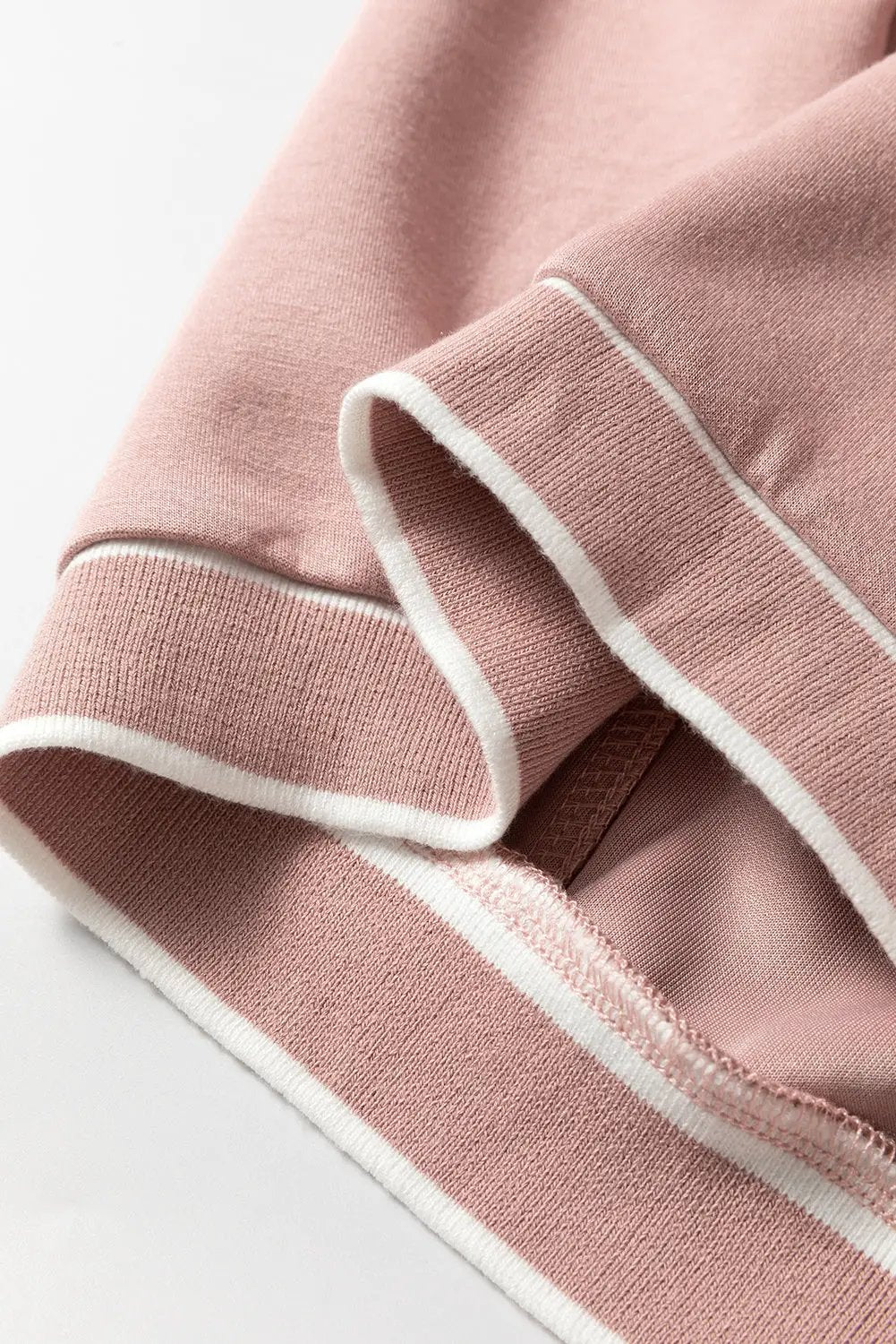 Grateful Threads Boutique Blush Court Contrast Trim Knit Preppy Cardigan - Cardigans Pink Stripe Contrast Trim V Neck Buttoned Front Pocketed Knit Cardigan
