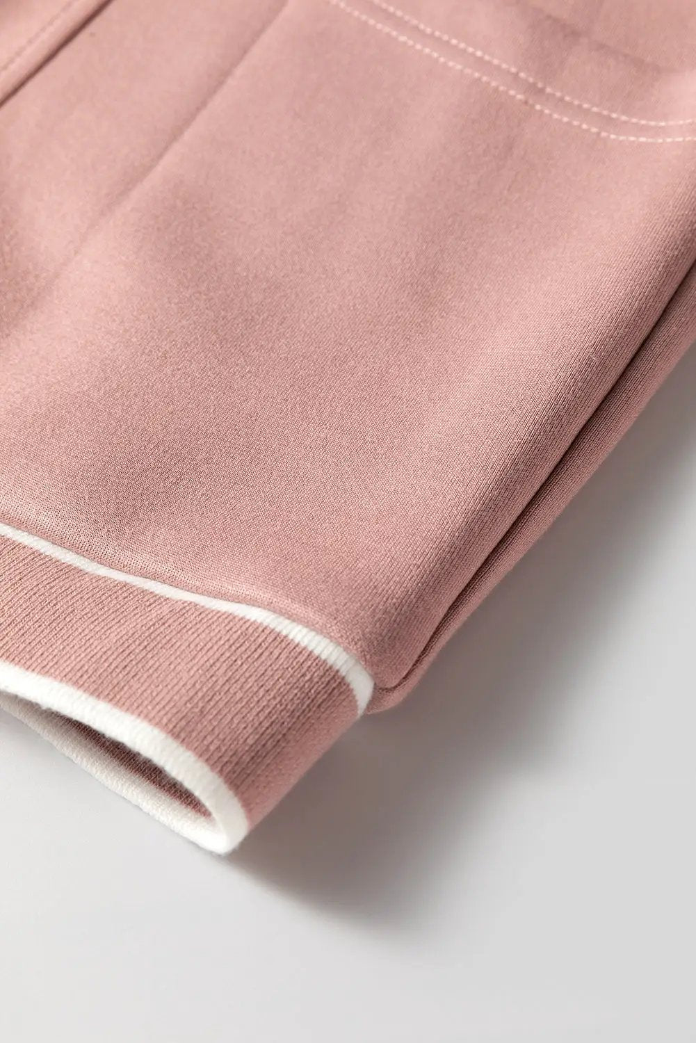 Grateful Threads Boutique Blush Court Contrast Trim Knit Preppy Cardigan - Cardigans Pink Stripe Contrast Trim V Neck Buttoned Front Pocketed Knit Cardigan