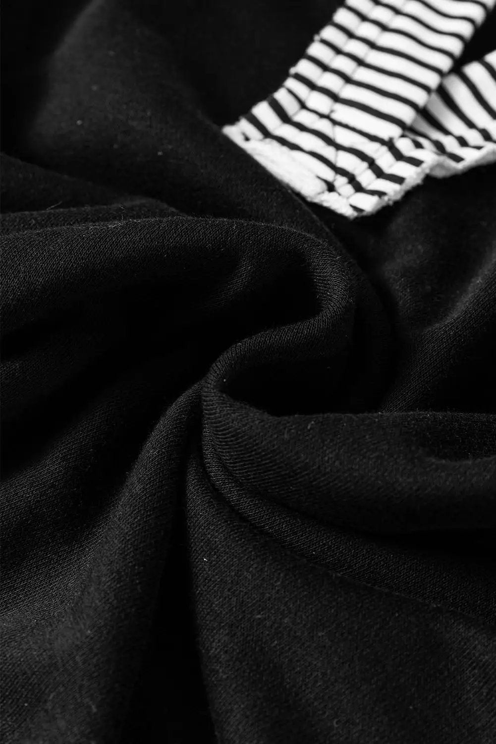 Grateful Threads Boutique Black Striped Colorblock Patchwork Collar Sweatshirt - Sweatshirts Colorblock Collar Sweatshirt