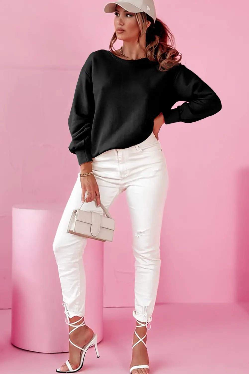 Grateful Threads Boutique Black Bowknot Dewback Sweatshirt - Shirts Black Bowknot Sweatshirt