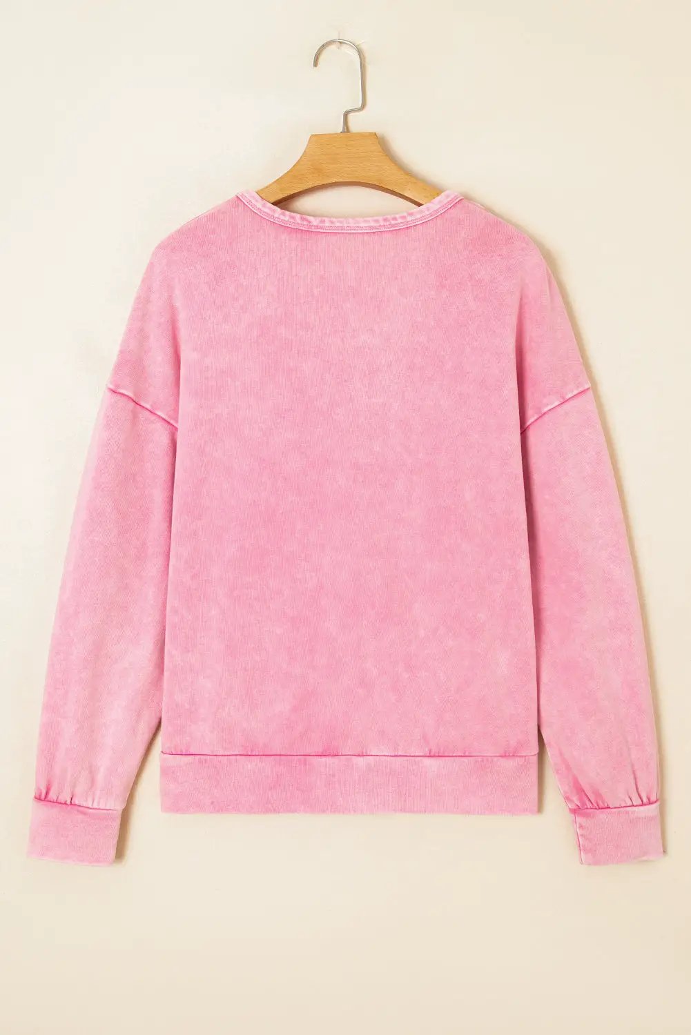 Grateful Threads Boutique Bubblegum Bow Mineral Wash Pullover Sweatshirt - Sweatshirts pink ribbon sweatshirt