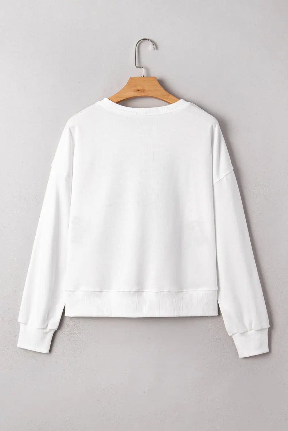 Grateful Threads Boutique White CLASSY UNTIL KICKOFF Plush Letter Patched Loose Sweatshirt - Sweatshirts White CLASSY UNTIL KICKOFF Plush Letter Patched Loose Sweatshirt