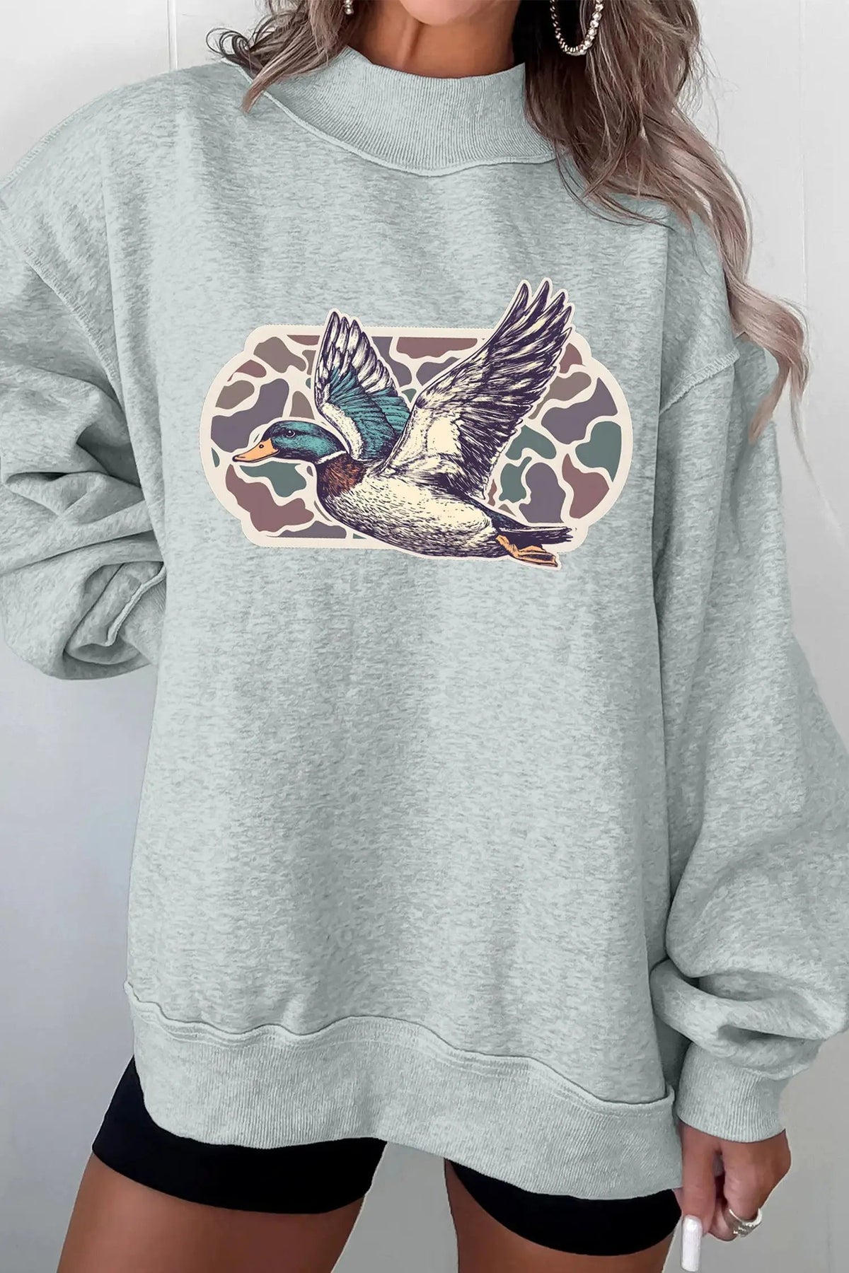 The Nina Graphic Sweatshirt - Gray — view 2