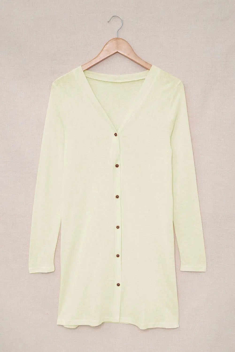 Grateful Threads Boutique Beige Button-Up Airy Longline Cardigan - Cardigans beige longline cardigan