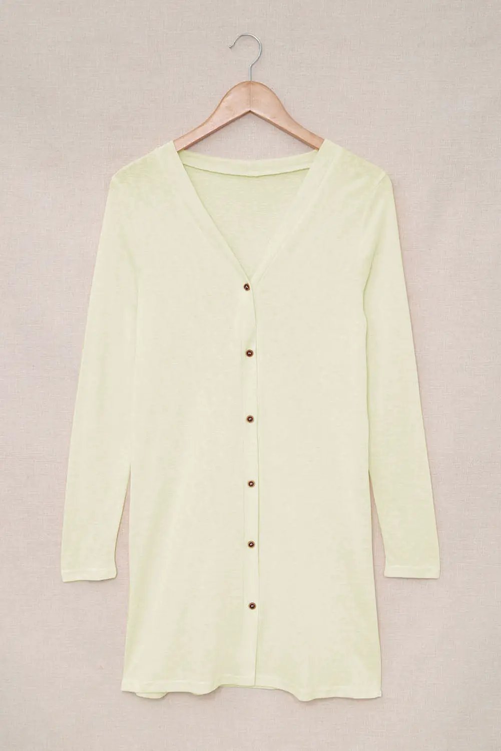 Grateful Threads Boutique Beige Button-Up Airy Longline Cardigan - Cardigans beige longline cardigan