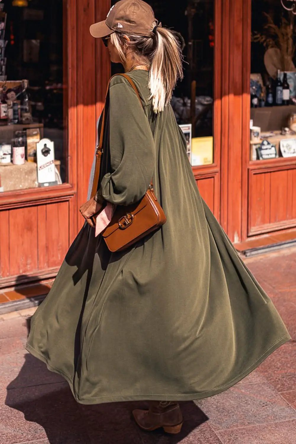 Grateful Threads Boutique Sage Stroll Open Front Duster - Cardigans Dark Green Open Front Duster