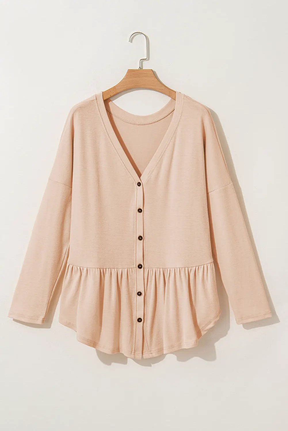Grateful Threads Boutique Jet Stream Ruffled V-Neck Shirt - Shirts
