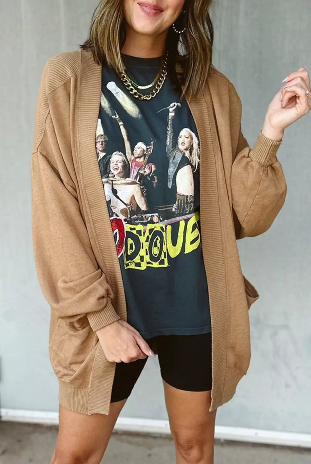 Grateful Threads Boutique French Beige Ribbed Cardigan with Pockets – Effortless Layering - Cardigans