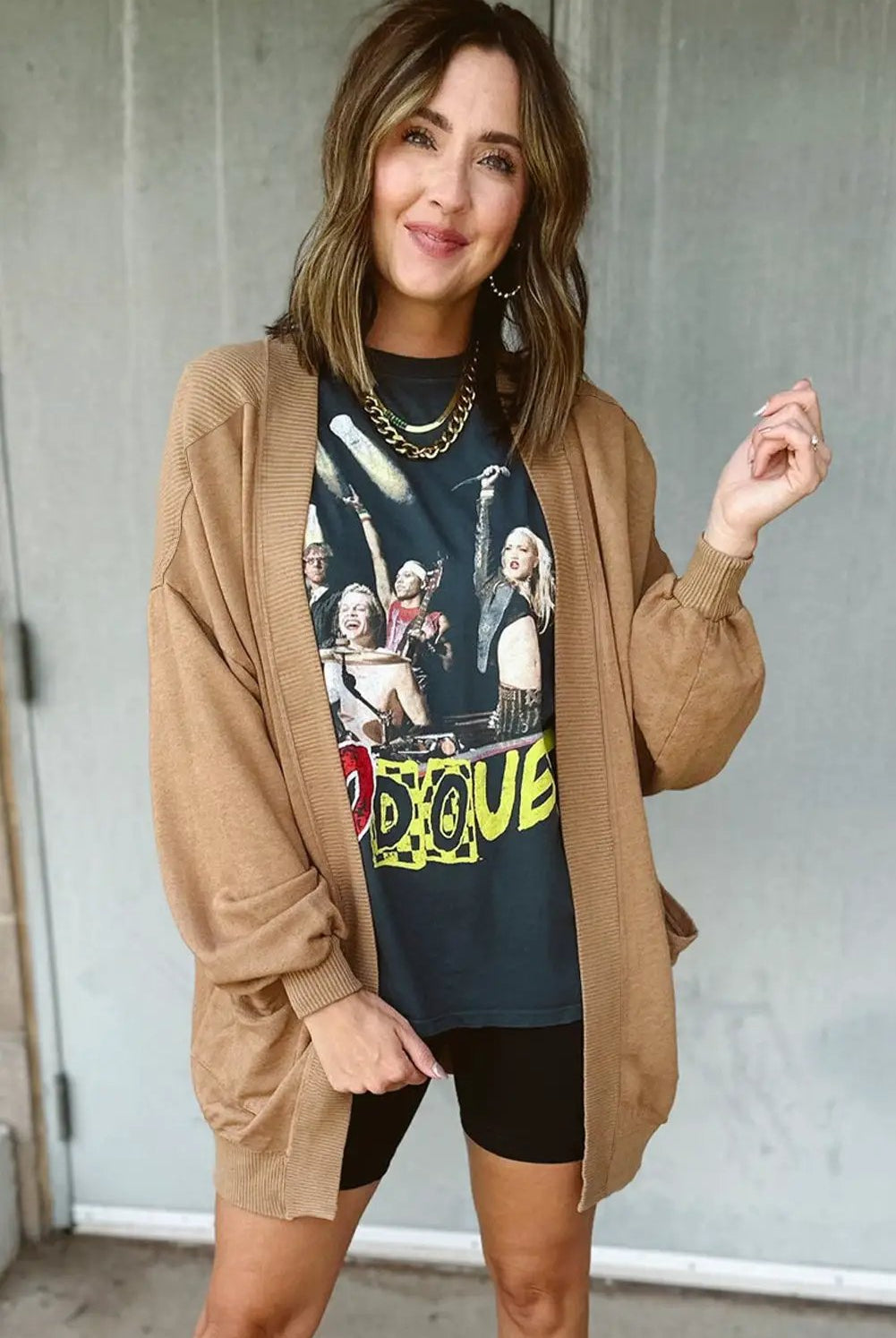 Grateful Threads Boutique French Beige Ribbed Cardigan with Pockets – Effortless Layering - Cardigans