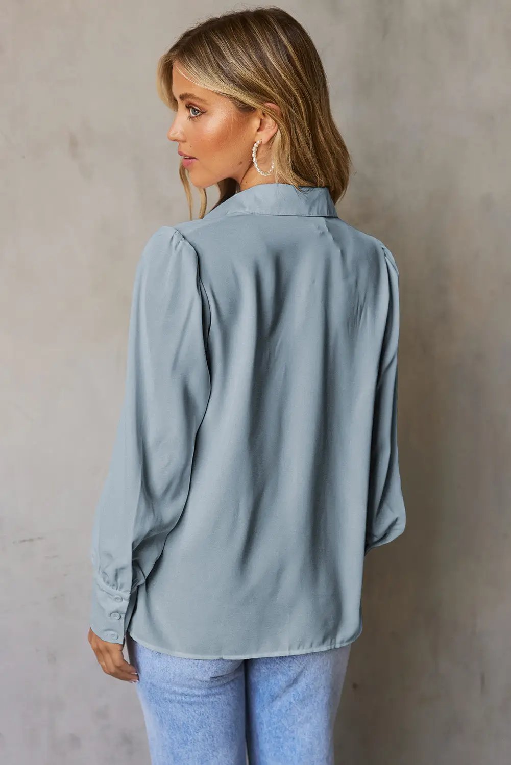 Grateful Threads Boutique Button Up Puff Sleeve Blouse - Blouses Top