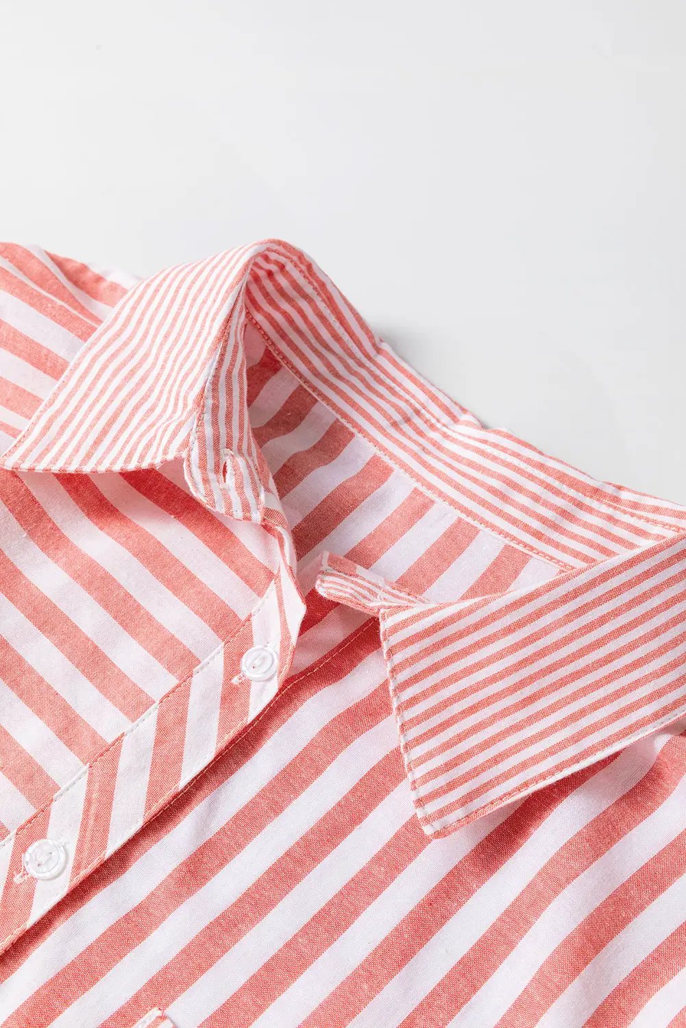 Grateful Threads Boutique Pink Stripe Buttoned Long Sleeve Casual Shirt - Shirts Pink Stripe Buttoned Long Sleeve Casual Shirt