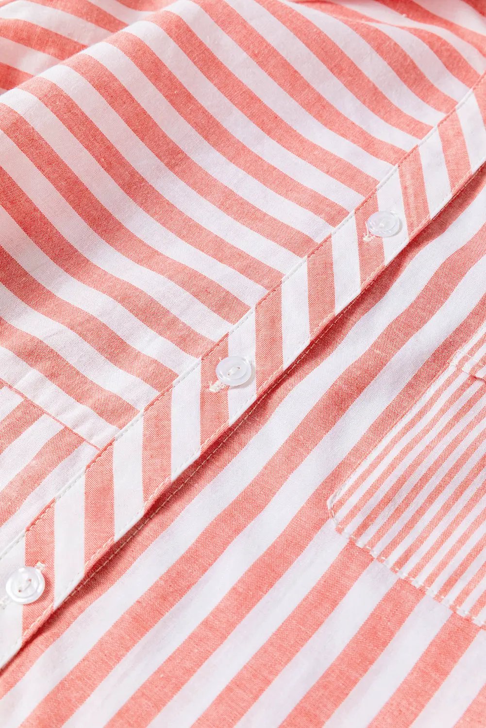 Grateful Threads Boutique Pink Stripe Buttoned Long Sleeve Casual Shirt - Shirts Pink Stripe Buttoned Long Sleeve Casual Shirt
