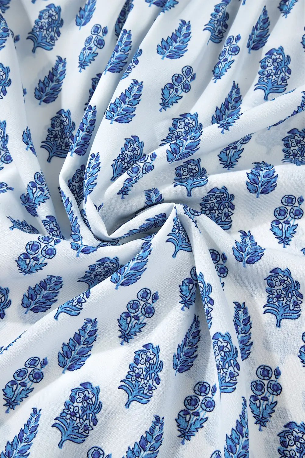 Grateful Threads Boutique Blue Boho Lantern Sleeve Shirt - Shirts