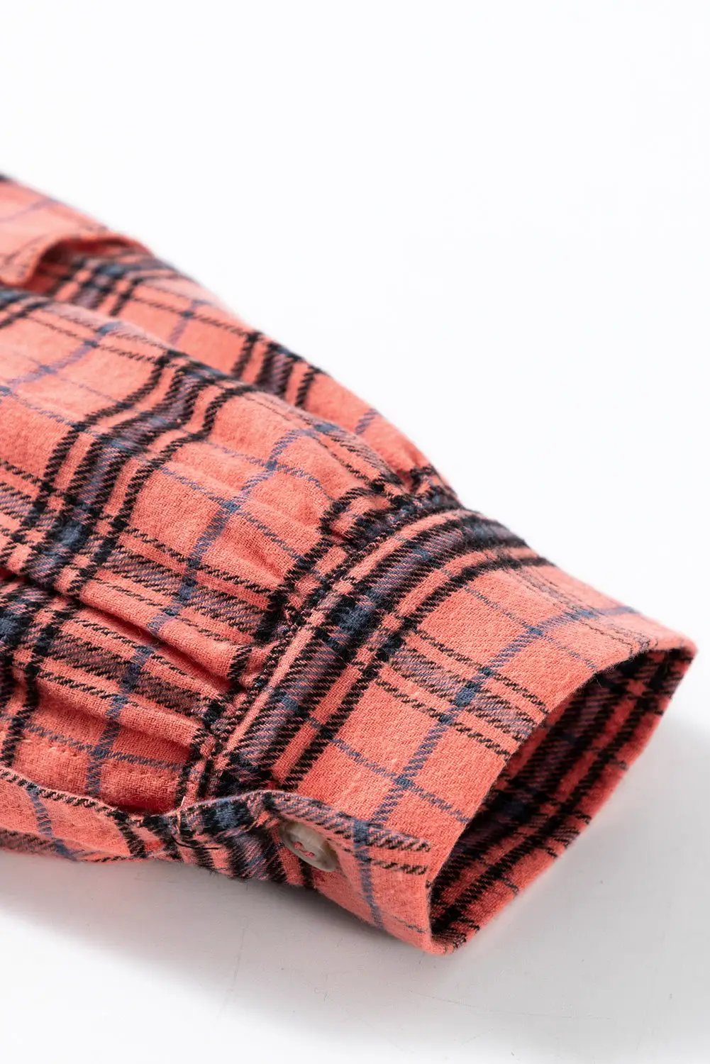 Grateful Threads Boutique Red Plaid Side Split Distressed Hem Button-Up Shirt - Shirts