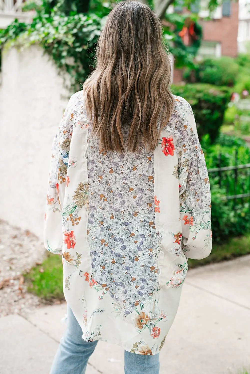 Grateful Threads Boutique Purple Boho Floral Bishop Sleeve Button Up Loose Shirt - Shirts Purple Boho Floral Bishop Sleeve Button Up Loose Shirt
