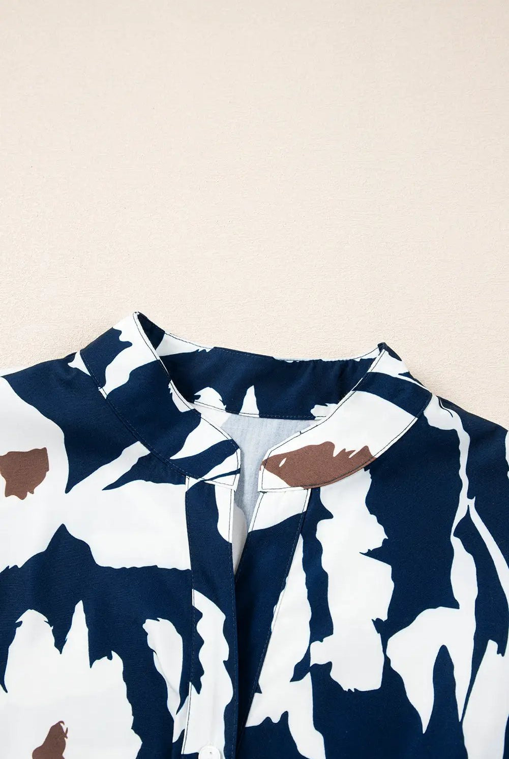Grateful Threads Boutique Sail Blue Abstract Half Button Blouse - Blouses Abstract half button blouse