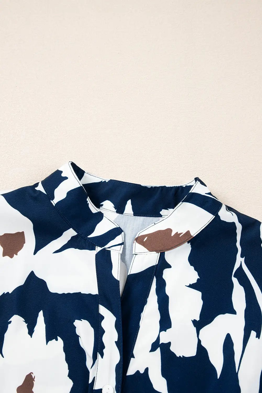 Grateful Threads Boutique Sail Blue Abstract Half Button Blouse - Blouses Abstract half button blouse