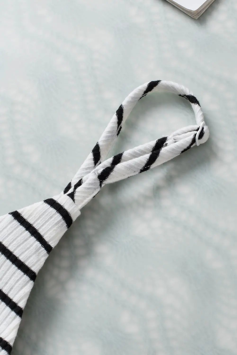 Grateful Threads Boutique White with Black Stripe Adjustable Straps Ribbed Knit Tank Top - Tank Tops White with black stripe tank top cami