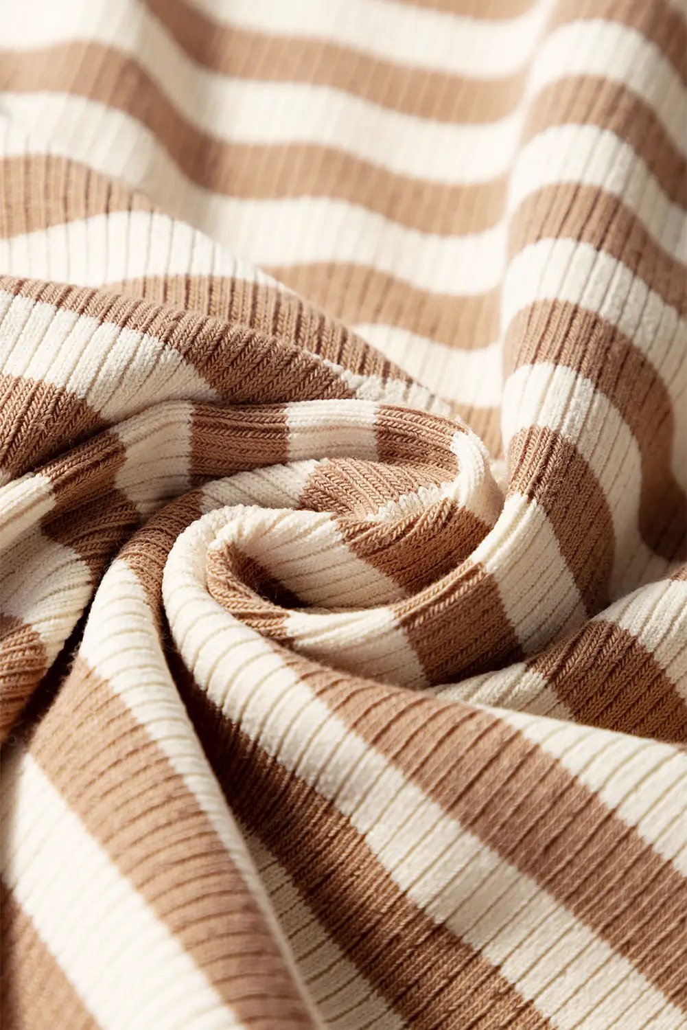 Grateful Threads Boutique Khaki Stripe Sleeveless Top with Exposed Seam Trim – Chic & Comfy - Tank Tops Khaki Stripe Exposed Seam Trim Round Neck Sleeveless Top