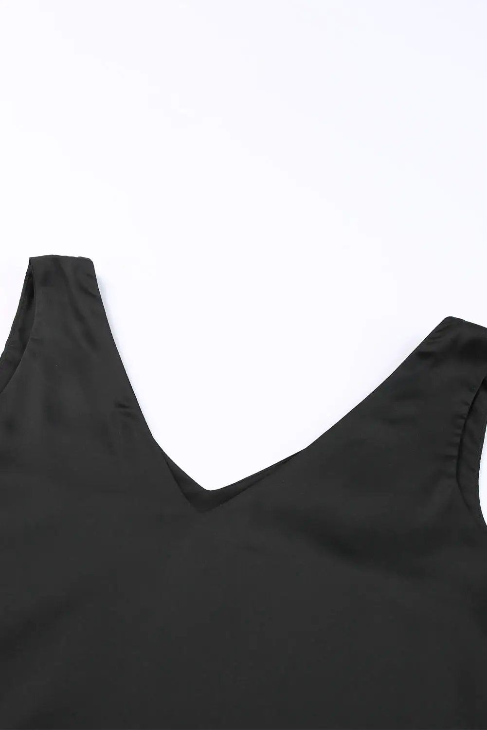 Grateful Threads Boutique Black Deep V-Neck Double Lined Camisole Top - Tank Tops Top