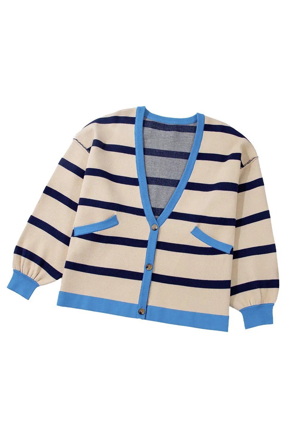 Grateful Threads Boutique White Colorblock Loose Cardigan - Cardigans