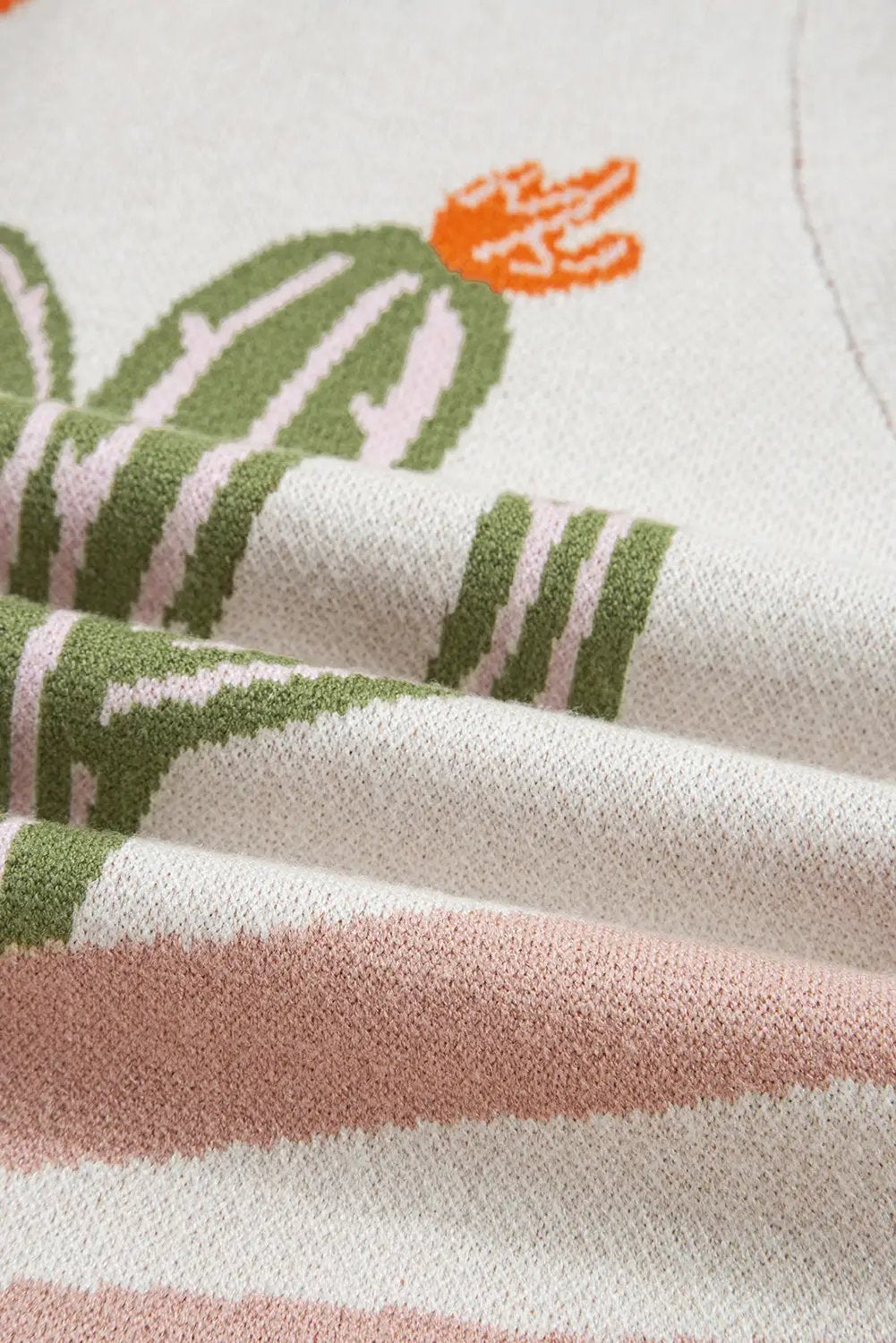 Grateful Threads Boutique Apricot Desert Cactus Buttoned Front Sweater Cardigan - Cardigans Apricot Desert Cactus Buttoned Front Sweater Cardigan